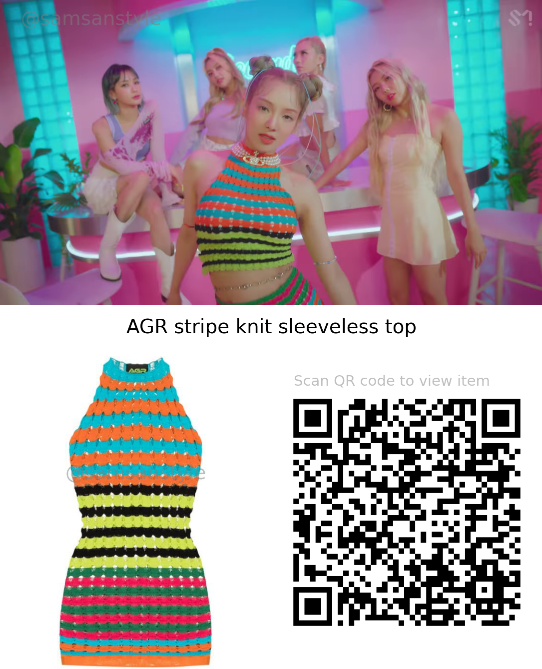 HYO  ‘Second (Feat. BIBI)’ MV / AGR stripe knit sleeveless top