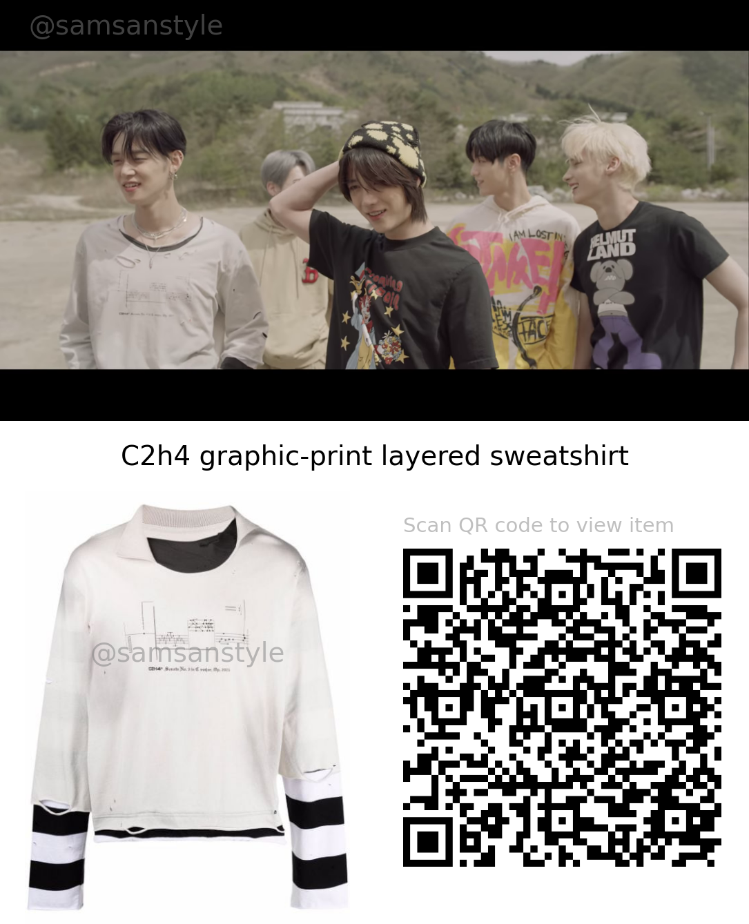 TXT Yeonjun | 0X1=LOVESONG MV | C2h4 graphic-print layered sweatshirt
