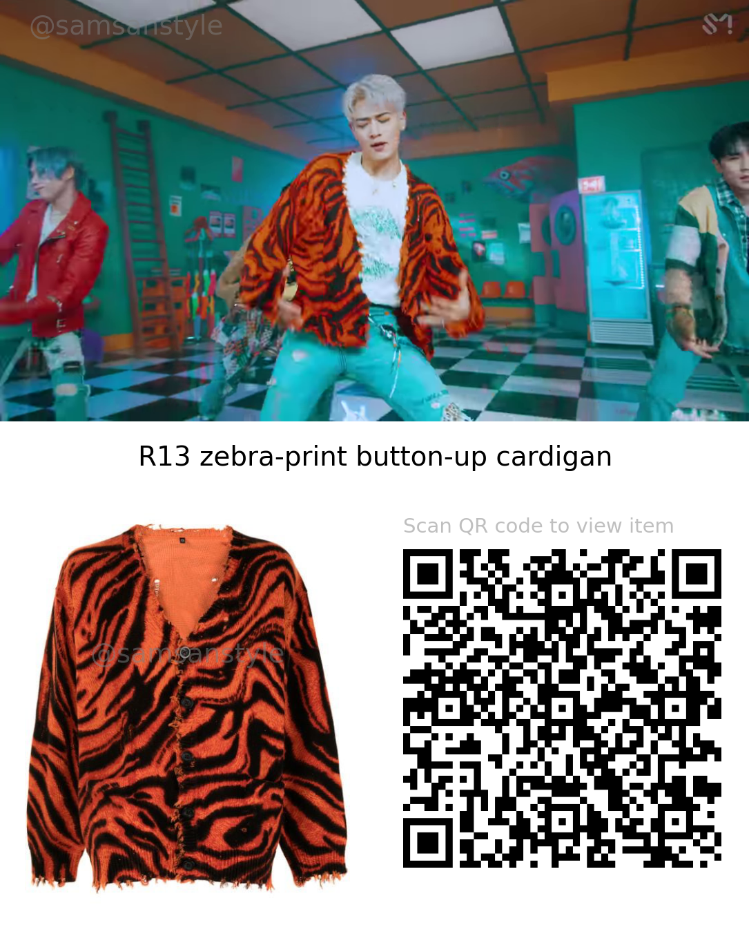 SHINee Minho Atlantis | R13 zebra-print button-up cardigan