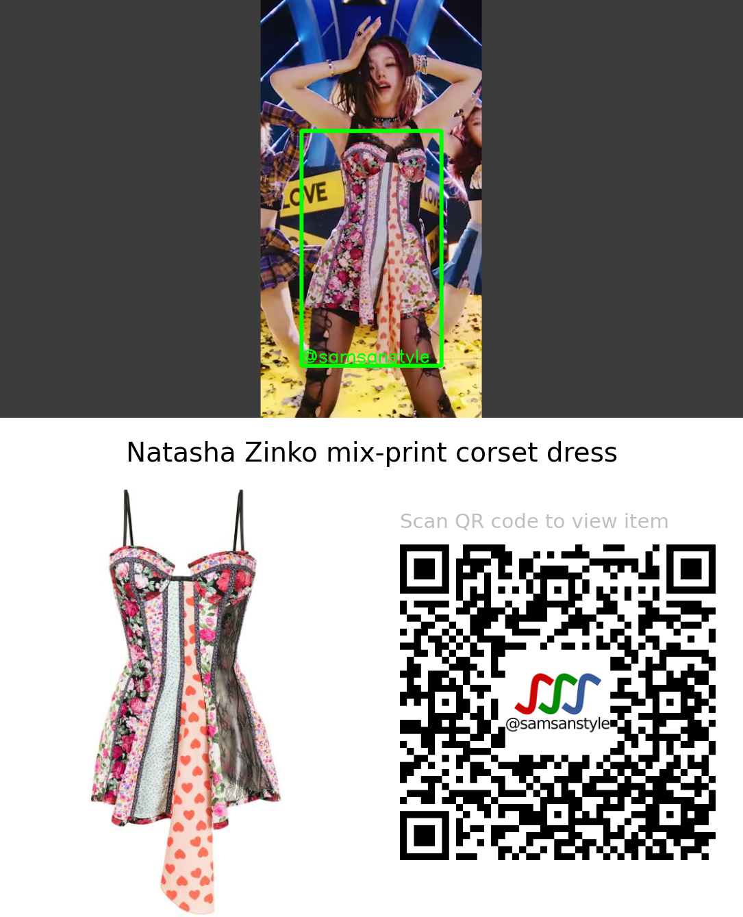 ITZY Yeji | Loco MV | Natasha Zinko mix-print corset dress
