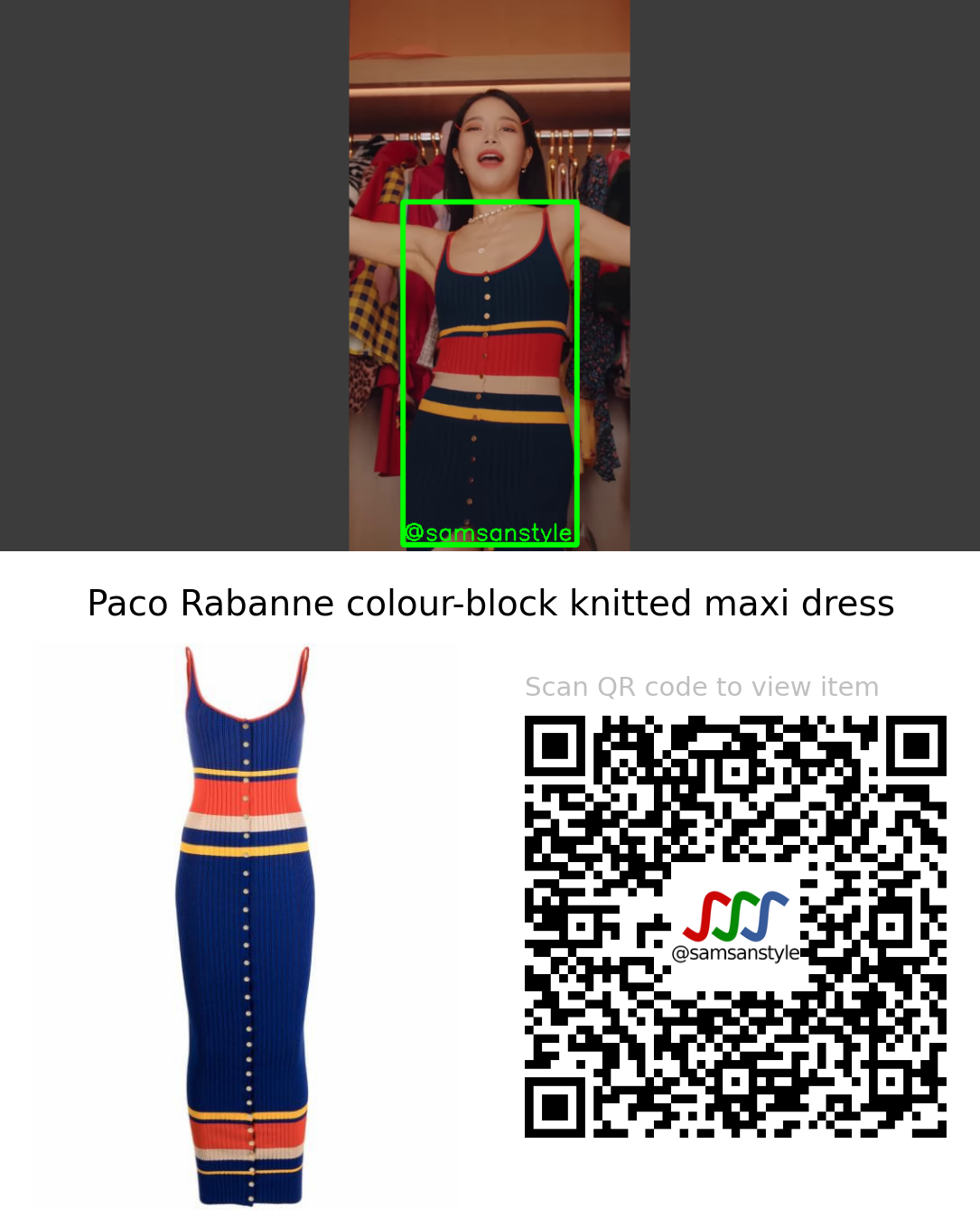 MAMAMOO Solar | mumumumuch MV | Paco Rabanne colour-block knitted maxi dress