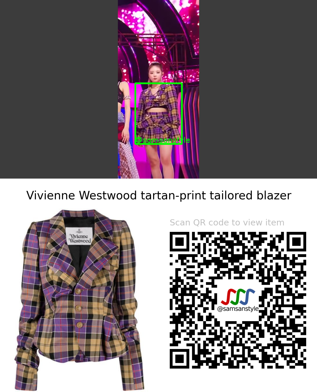 ITZY Lia | LOCO SBS Inkigayo | Vivienne Westwood tartan-print tailored blazer