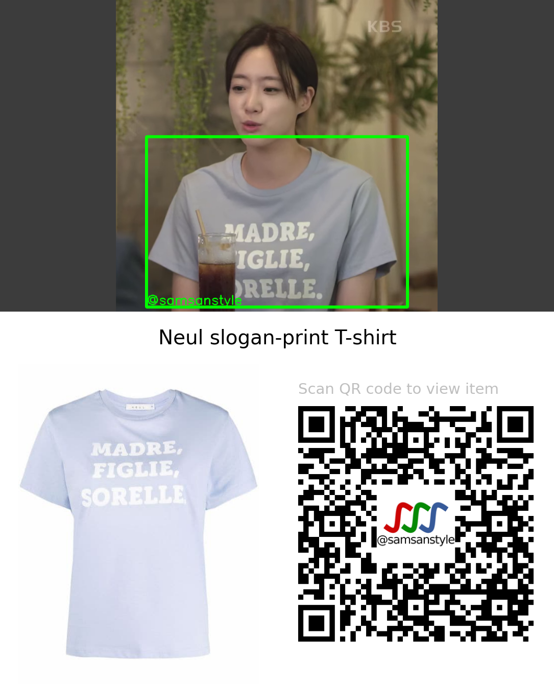 Hahm Eun-Jung | Be My Dream Family E107 | Neul slogan-print T-shirt