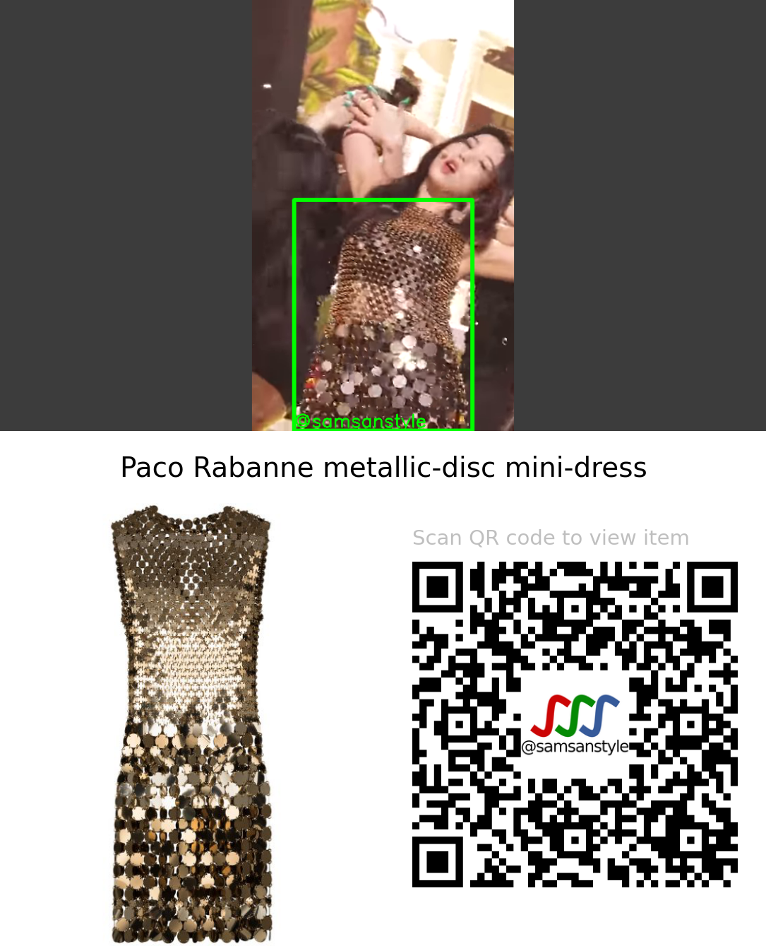 Kwon Eun Bi | Door SBS Inkigayo | Paco Rabanne metallic-disc mini-dress
