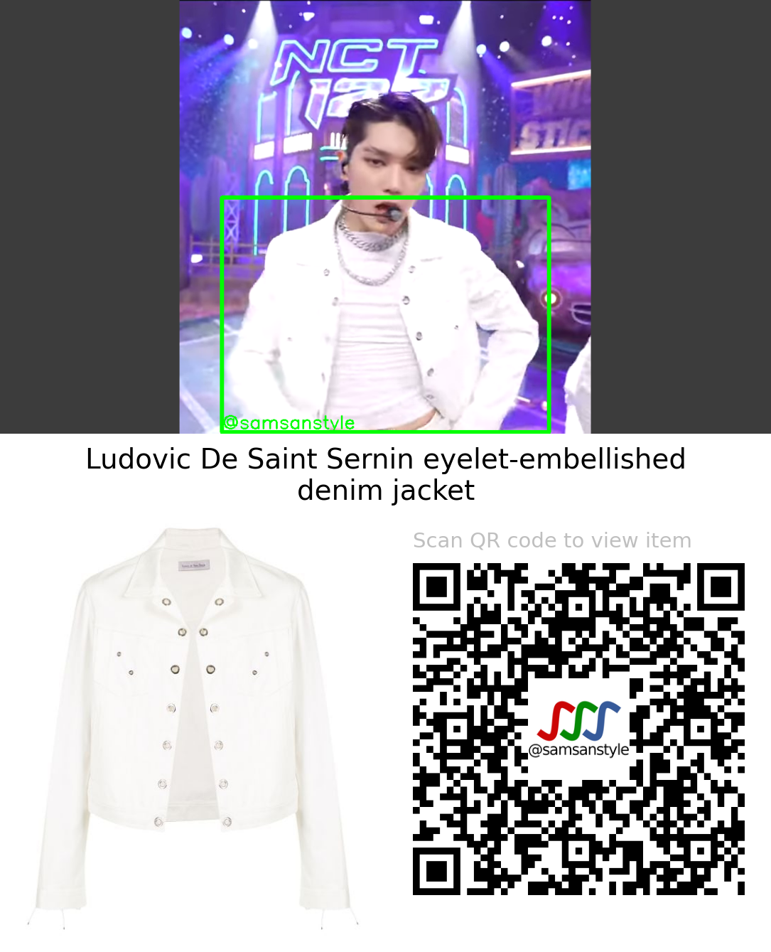 NCT 127 Taeyong | Sticker SBS Inkigayo | Ludovic De Saint Sernin eyelet-embellished denim jacket