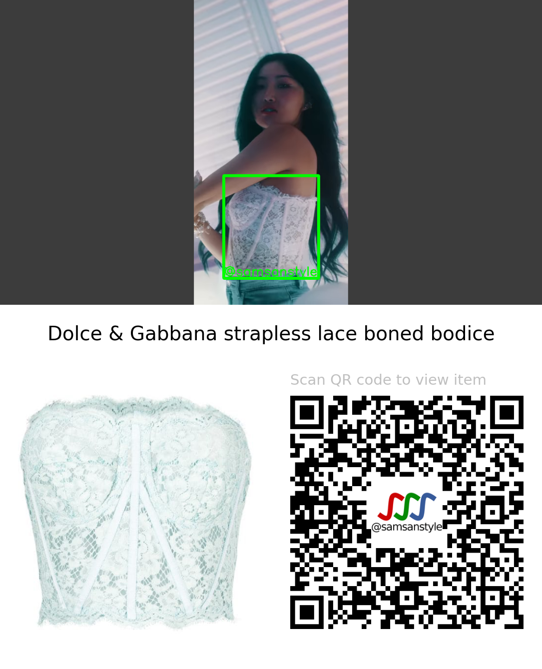 MAMAMOO Hwasa | mumumumuch MV | Dolce & Gabbana strapless lace boned bodice