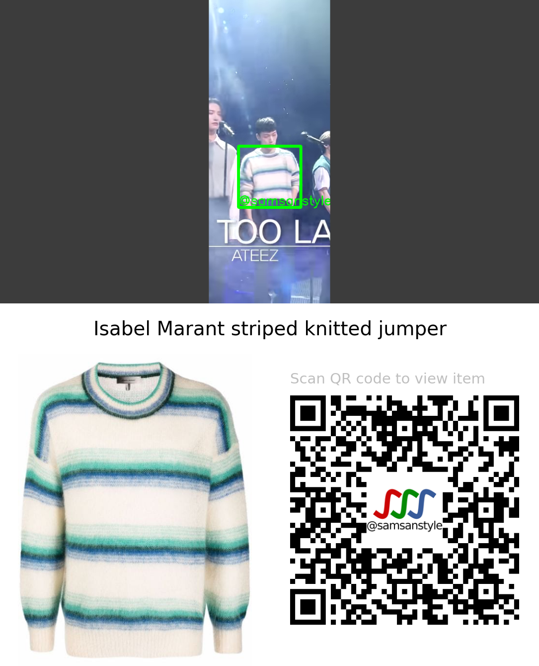 ATEEZ San | Not Too Late SBS Inkigayo | Isabel Marant striped knitted jumper