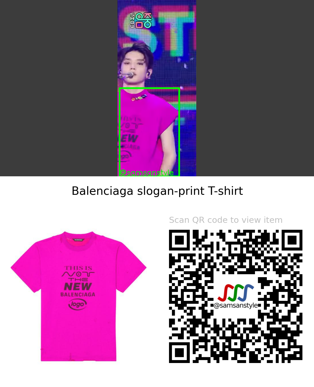 NCT 127 Taeyong | Sticker MBC Show! Music Core | Balenciaga slogan-print T-shirt