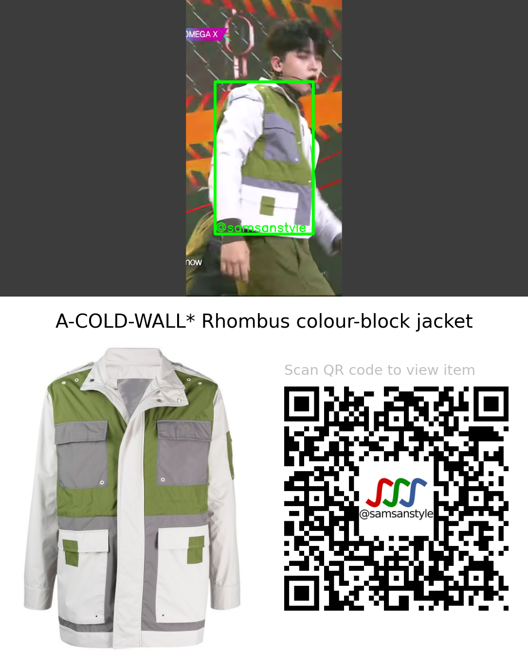 OMEGA X Hyuk | WHAT’S GOIN’ ON KBS Music Bank | A-COLD-WALL* Rhombus colour-block jacket