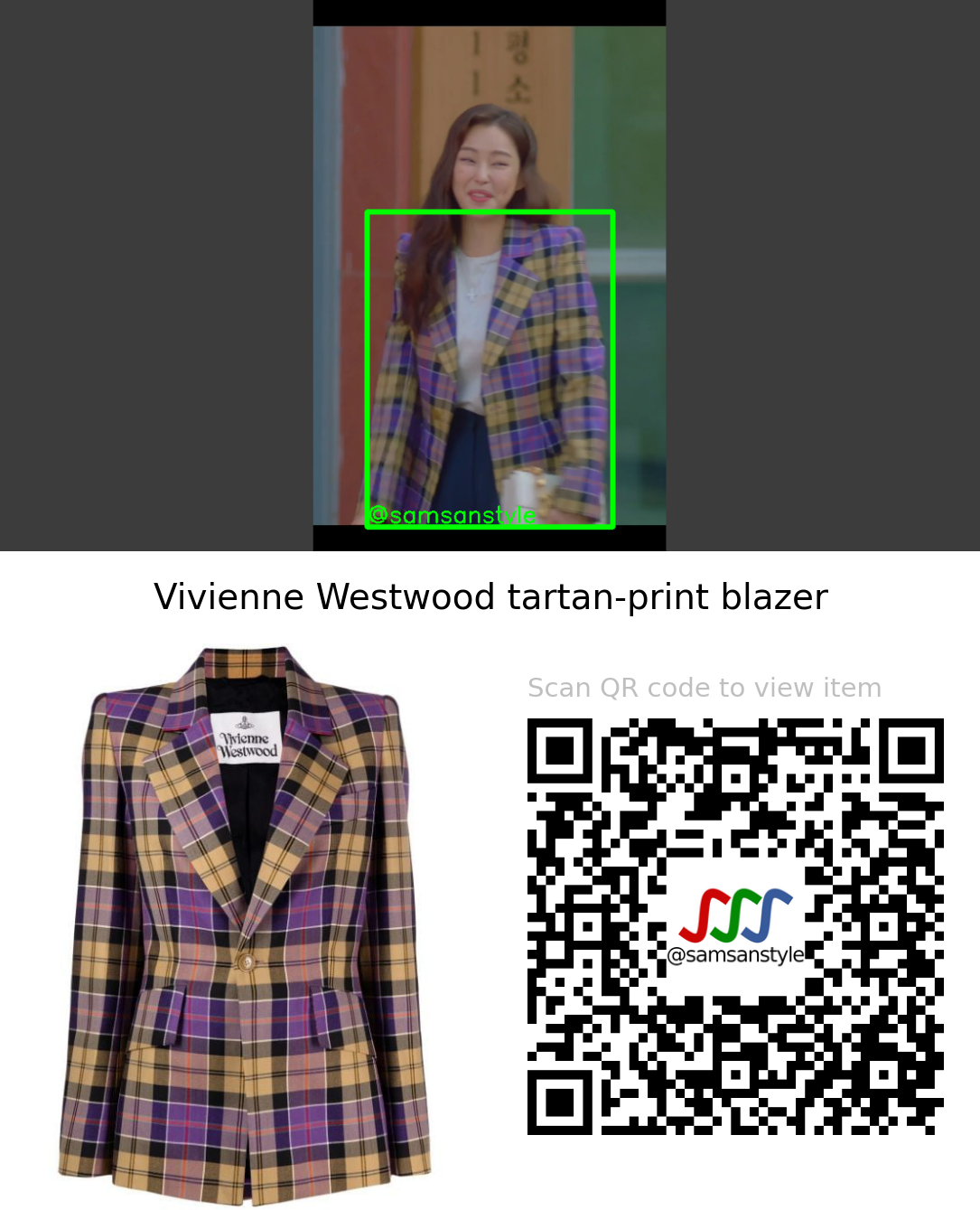 Lee Ha Nee | One the Woman E12 | Vivienne Westwood tartan-print blazer