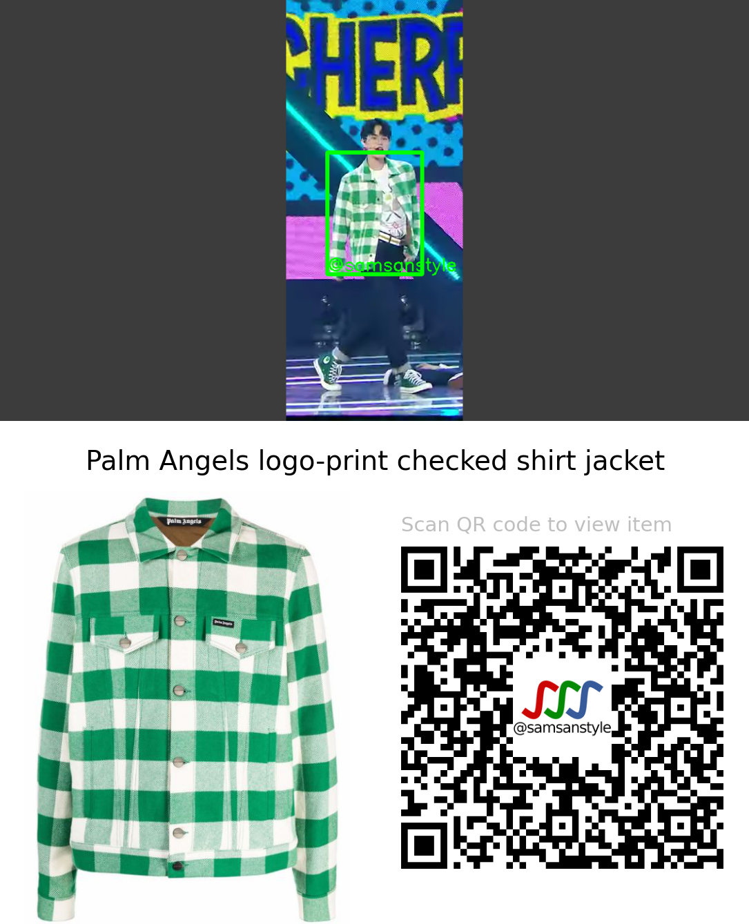 AB6IX Daehwi | CHERRY MBC Show! Music Core | Palm Angels logo-print checked shirt jacket