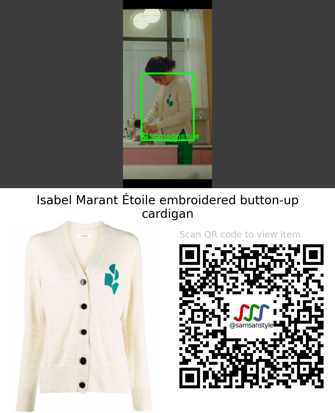 Lee Ha Nee | One the Woman E13 | Isabel Marant Étoile embroidered button-up cardigan