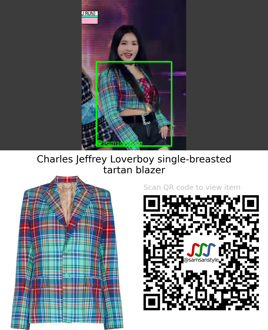 TRI.BE Soeun | Would You Run MBC Show! Music Core | Charles Jeffrey Loverboy single-breasted tartan blazer