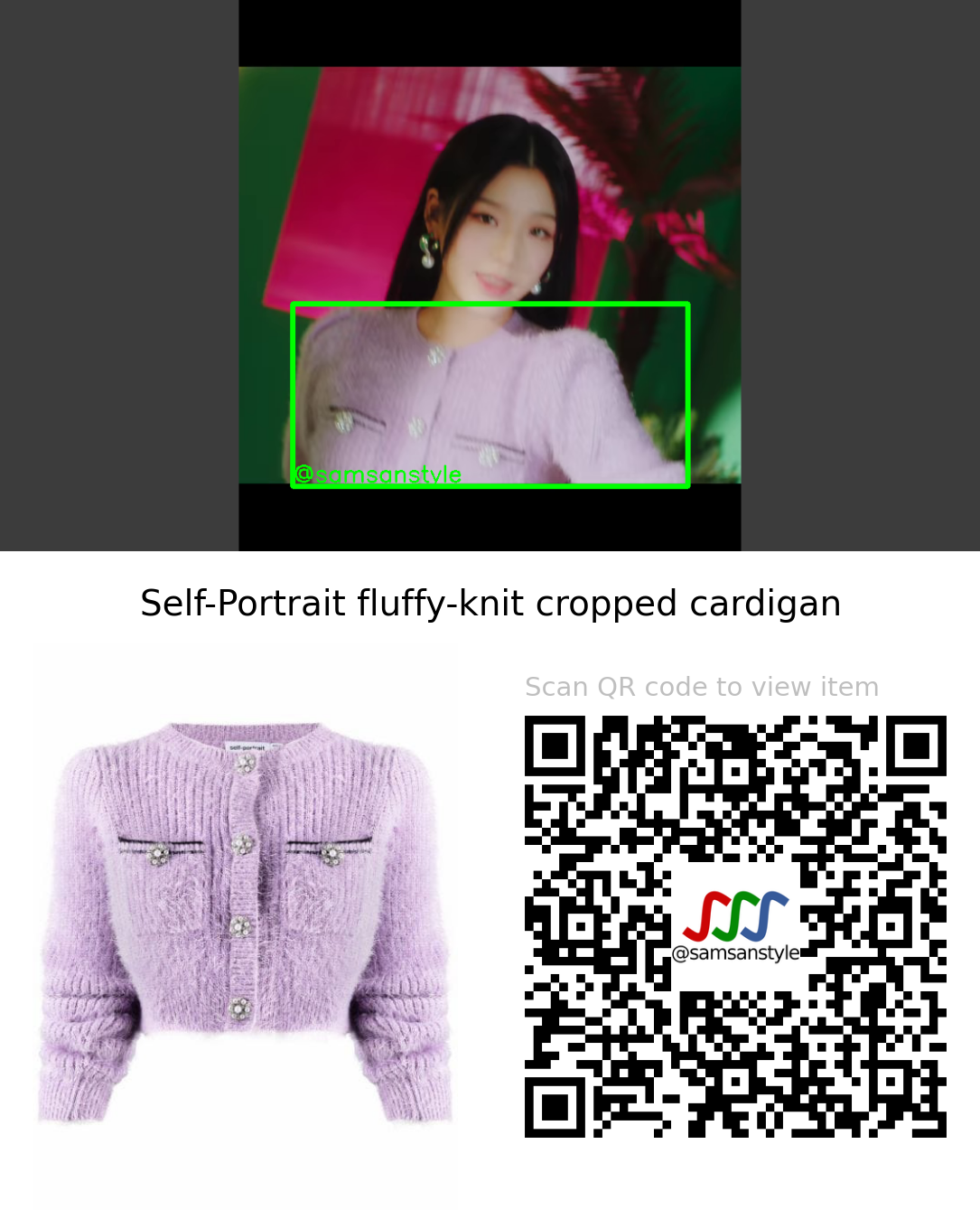 Secret Number Soodam | Fire Saturday MV | Self-Portrait fluffy-knit cropped cardigan