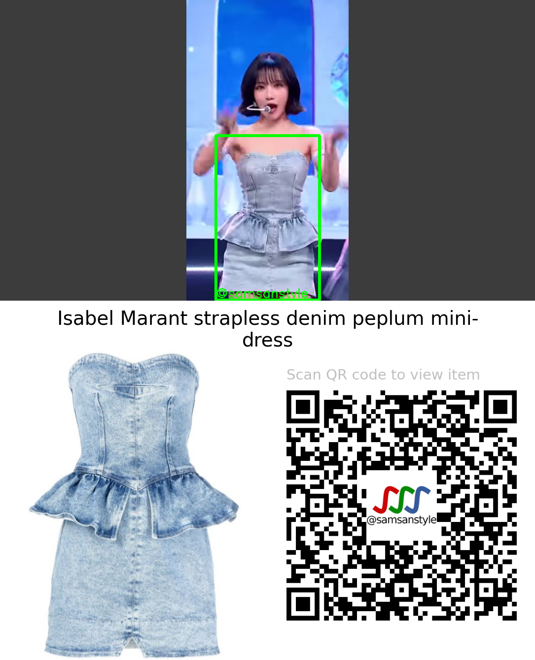 Jo Yuri | Glassy Mnet M Countdown | Isabel Marant strapless denim peplum mini-dress
