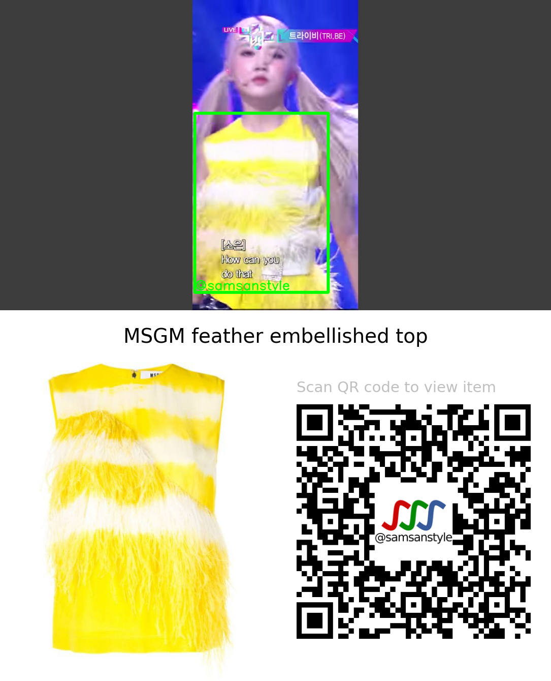 TRI.BE Jia | Would You Run KBS Music Bank | MSGM feather embellished top