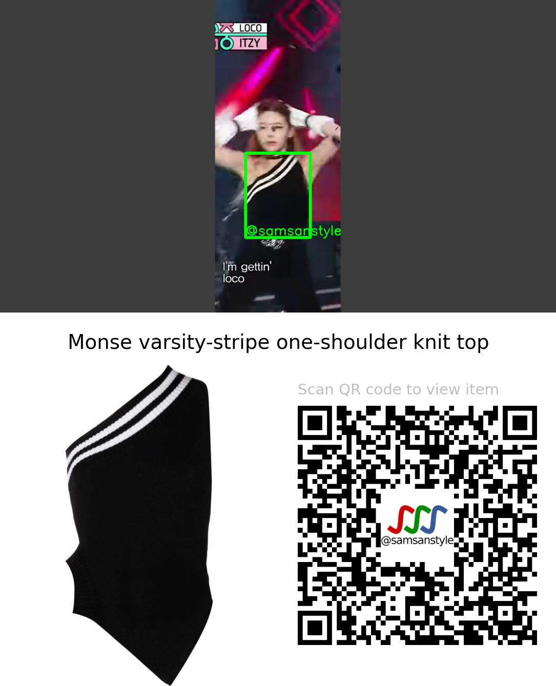 ITZY Lia | LOCO MBC Show! Music Core | Monse varsity-stripe one-shoulder knit top