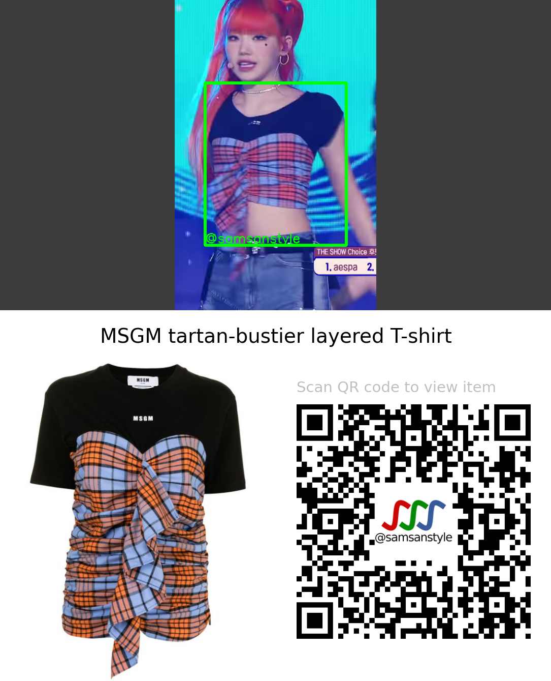 TRI.BE Hyunbin | Would You Run SBS MTV The Show | MSGM tartan-bustier layered T-shirt