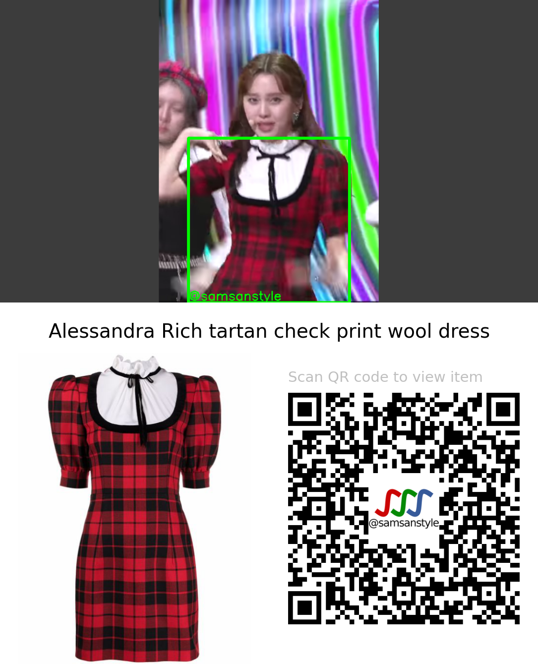 LIGHTSUM Nayoung | VIVACE KBS Music Bank | Alessandra Rich tartan check print wool dress
