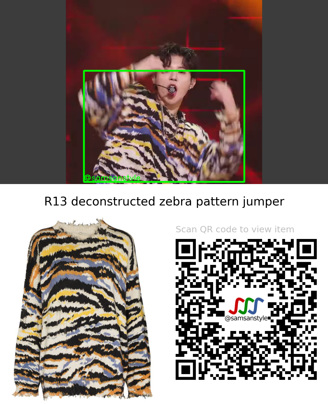 BLITZERS Jinhwa | Will Make a Mistake SBS Inkigayo | R13 deconstructed zebra pattern jumper