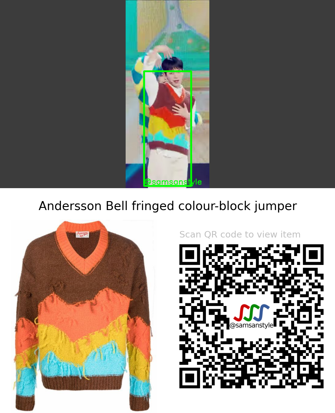 E’LAST Seungyeop | To.Lie MBC Show! Music Core | Andersson Bell fringed colour-block jumper