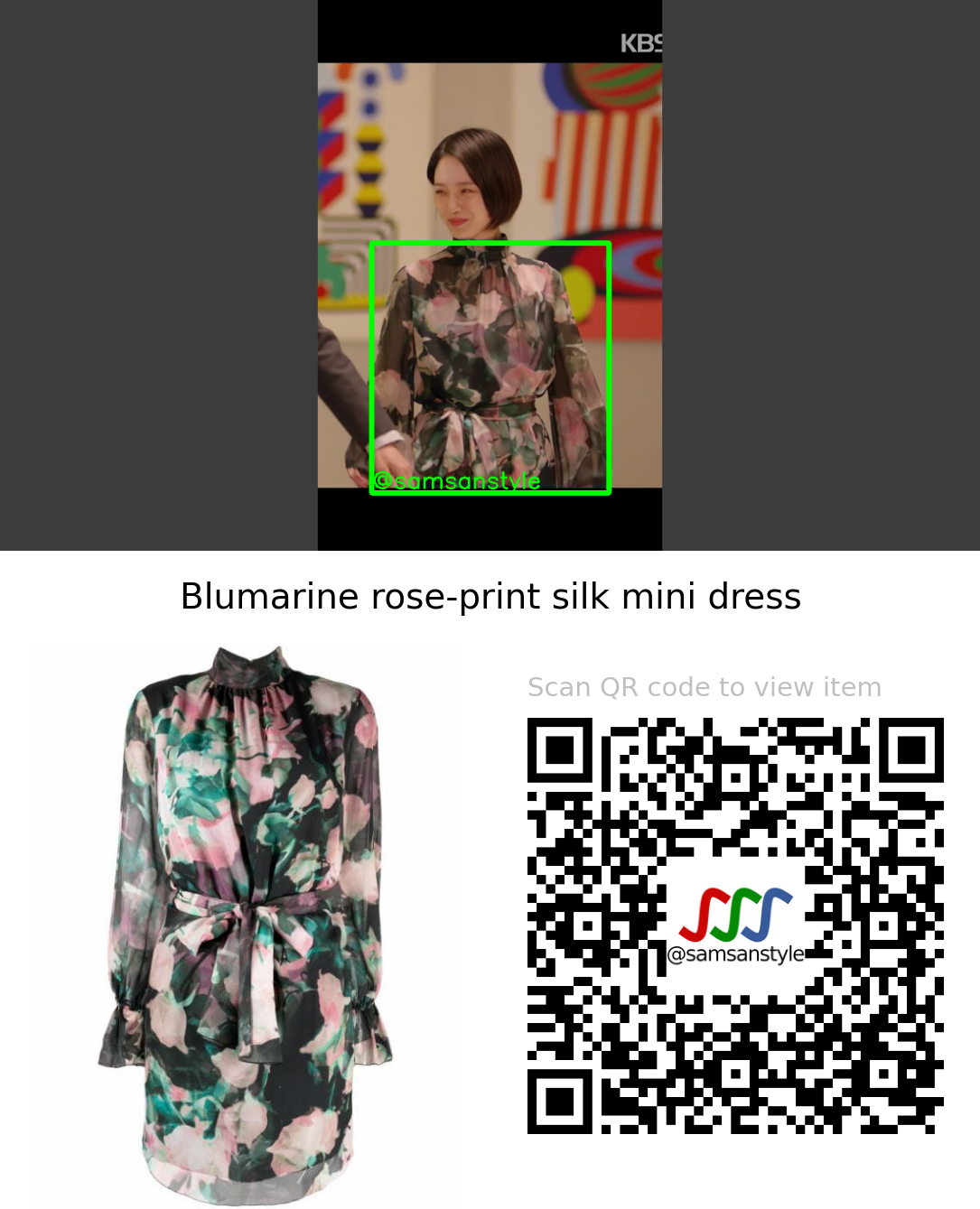 Park Gyu Young | Dali and Cocky Prince E16 | Blumarine rose-print silk mini dress