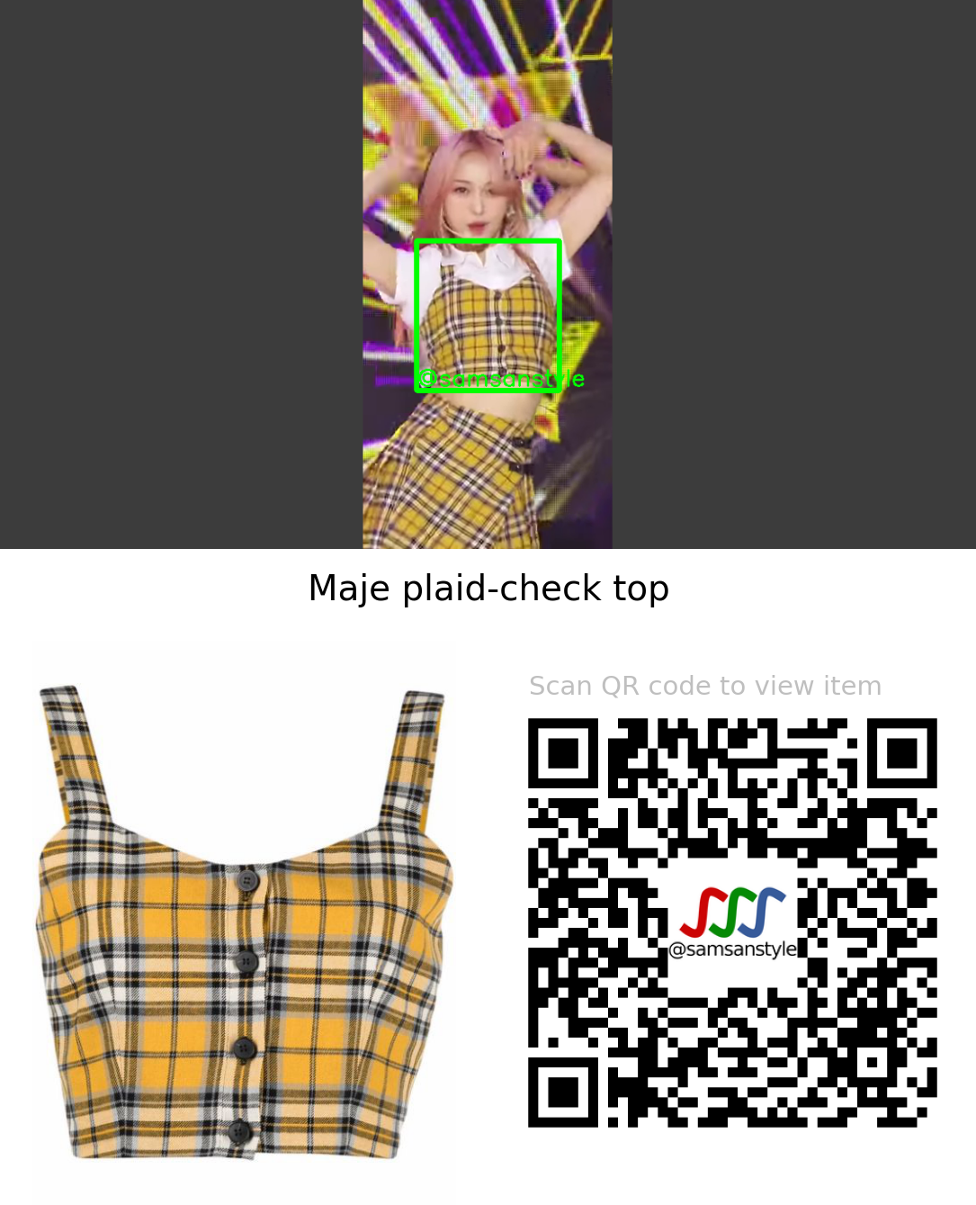 bugAboo Yoona | bugAboo SBS MTV The Show | Maje plaid-check top