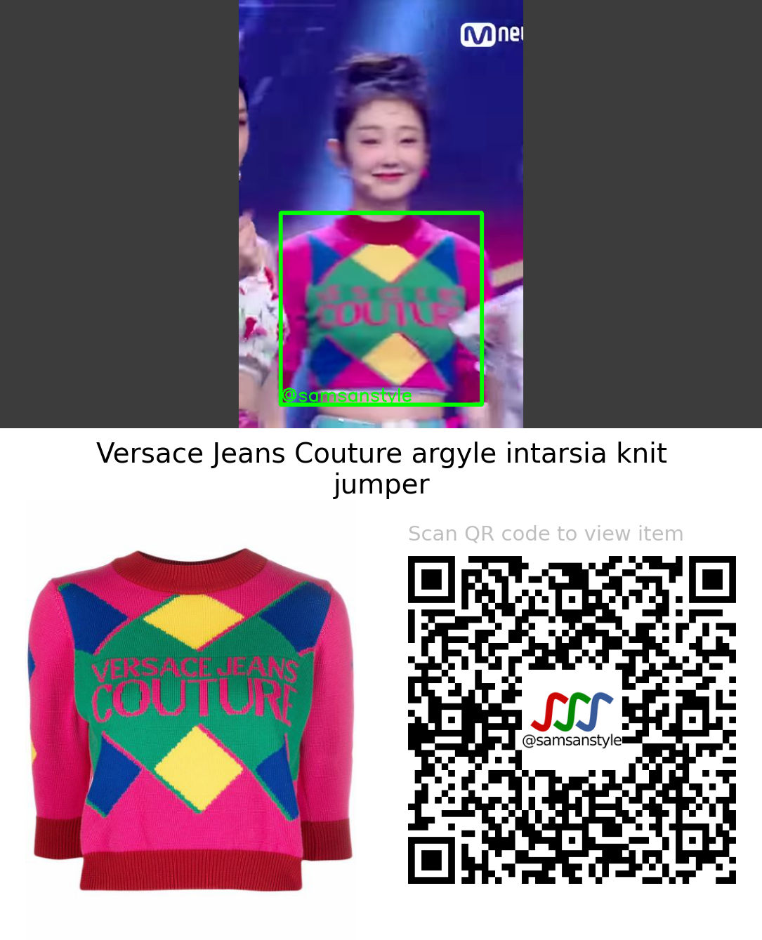 Secret Number Lea | Fire Saturday Mnet M Countdown | Versace Jeans Couture argyle intarsia knit jumper