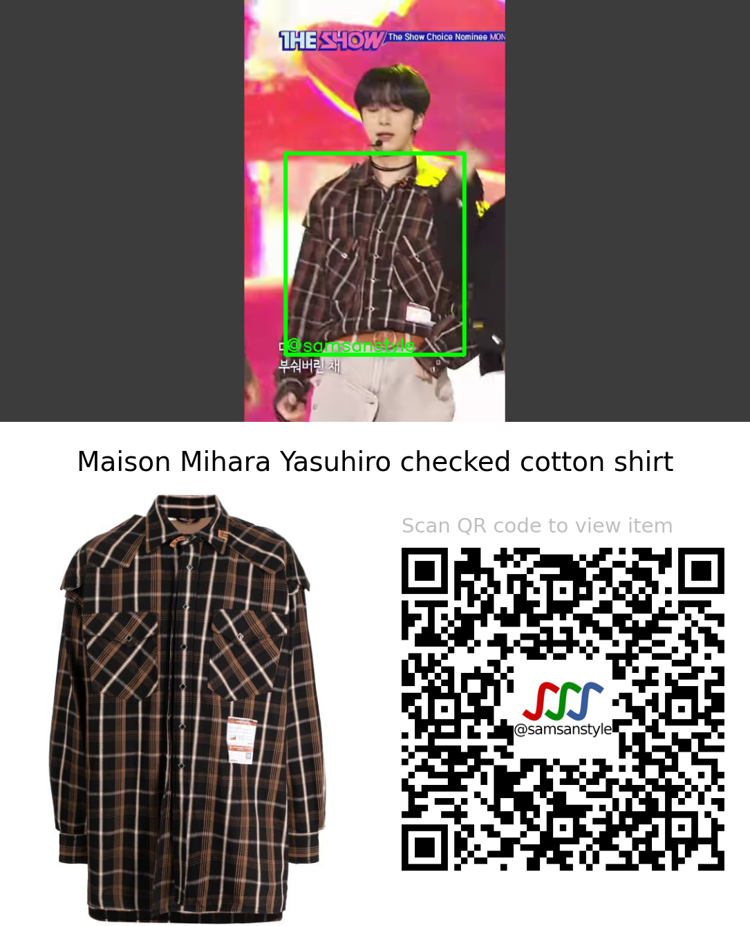 MONSTA X Hyungwon | Rush Hour SBS MTV The Show | Maison Mihara Yasuhiro checked cotton shirt