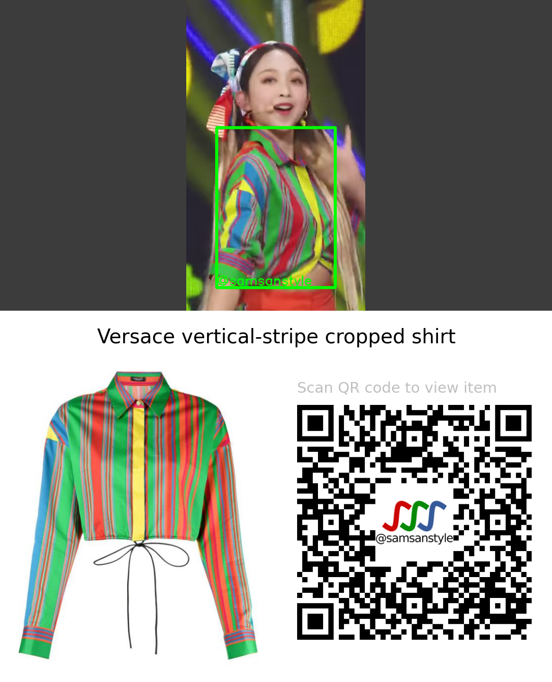 Secret Number Dita | Fire Saturday SBS Inkigayo | Versace vertical-stripe cropped shirt