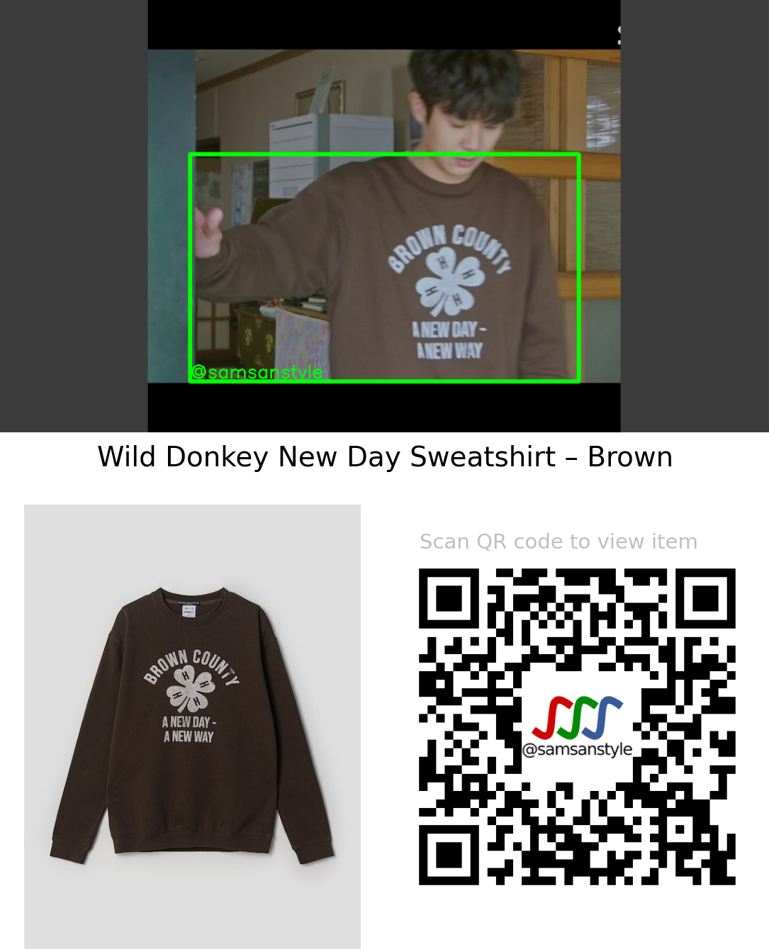 Choi Wooshik | Our Beloved Summer E07 | Wild Donkey New Day Sweatshirt – Brown