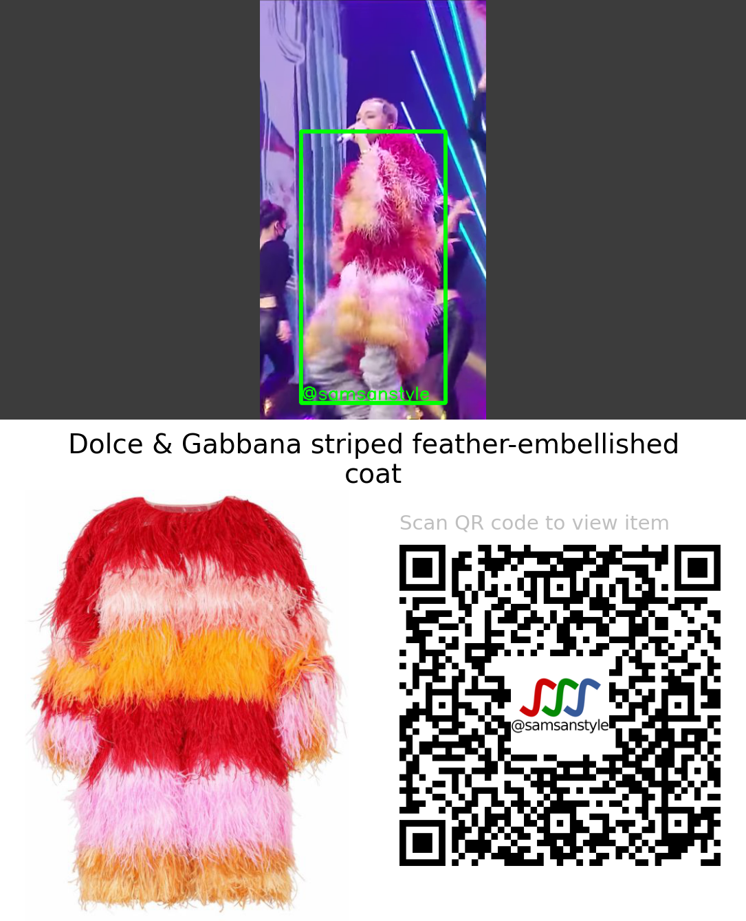 Mino | TANG! MBC Show! Music Core | Dolce & Gabbana striped feather-embellished coat