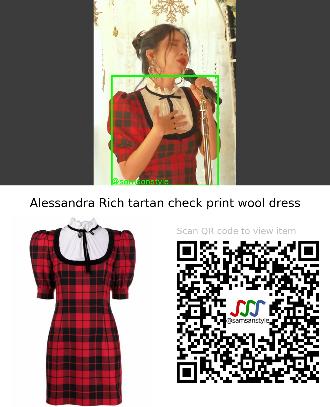 Solar | Santa Baby Cover | Alessandra Rich tartan check print wool dress