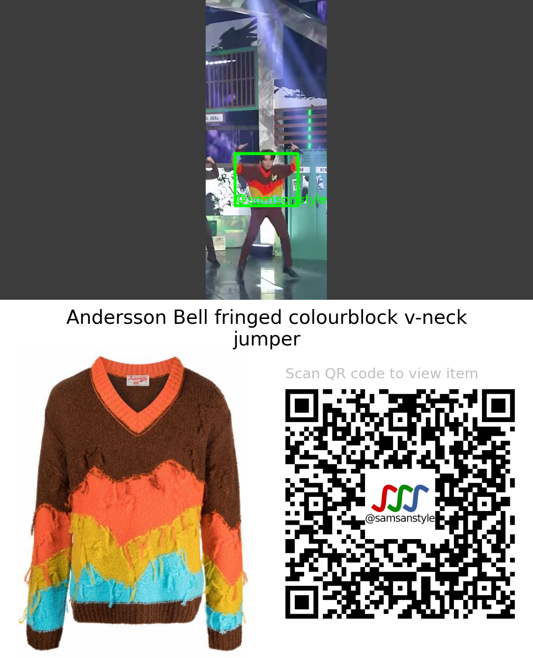 ATEEZ Jongho | The Real (Heung Ver.) MBC M Show Champion | Andersson Bell fringed colourblock v-neck jumper