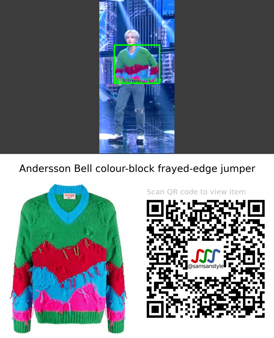 B.I.G J-Hoon | FLASHBACK KBS Music Bank | Andersson Bell colour-block frayed-edge jumper
