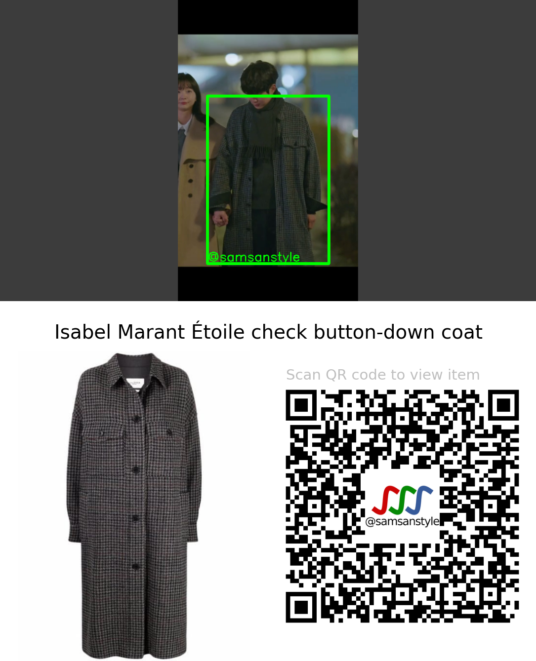 Choi Wooshik | Our Beloved Summer E13 | Isabel Marant Étoile check button-down coat