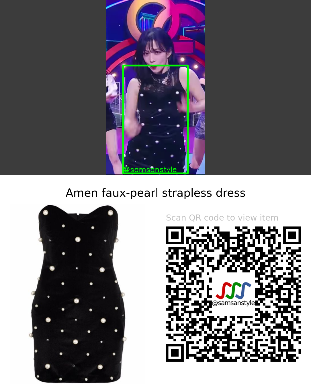 fromis_9 Lee Chaeyoung | DM KBS Music Bank | Amen faux-pearl strapless dress