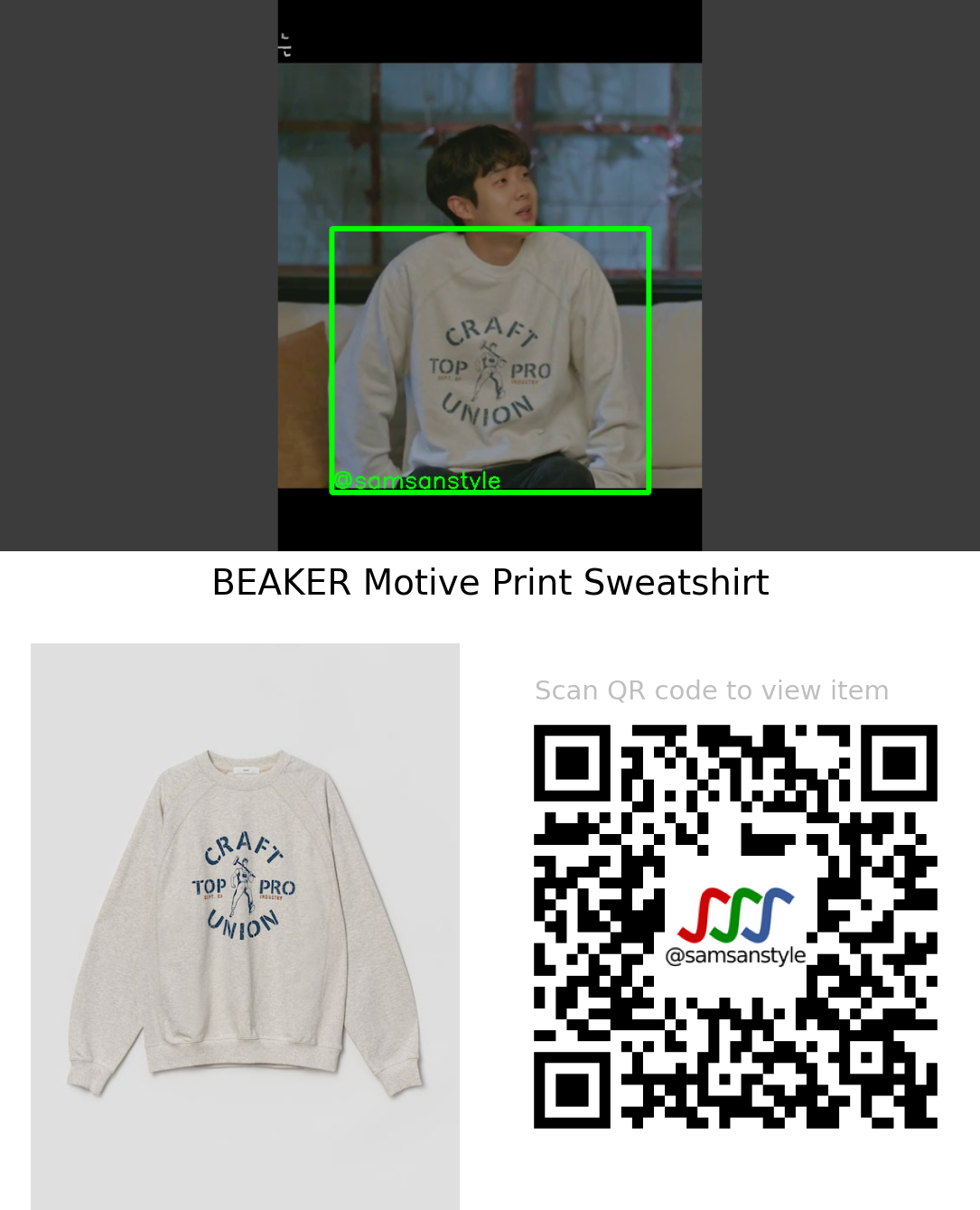 Choi Wooshik | Our Beloved Summer E15 | BEAKER Motive Print Sweatshirt