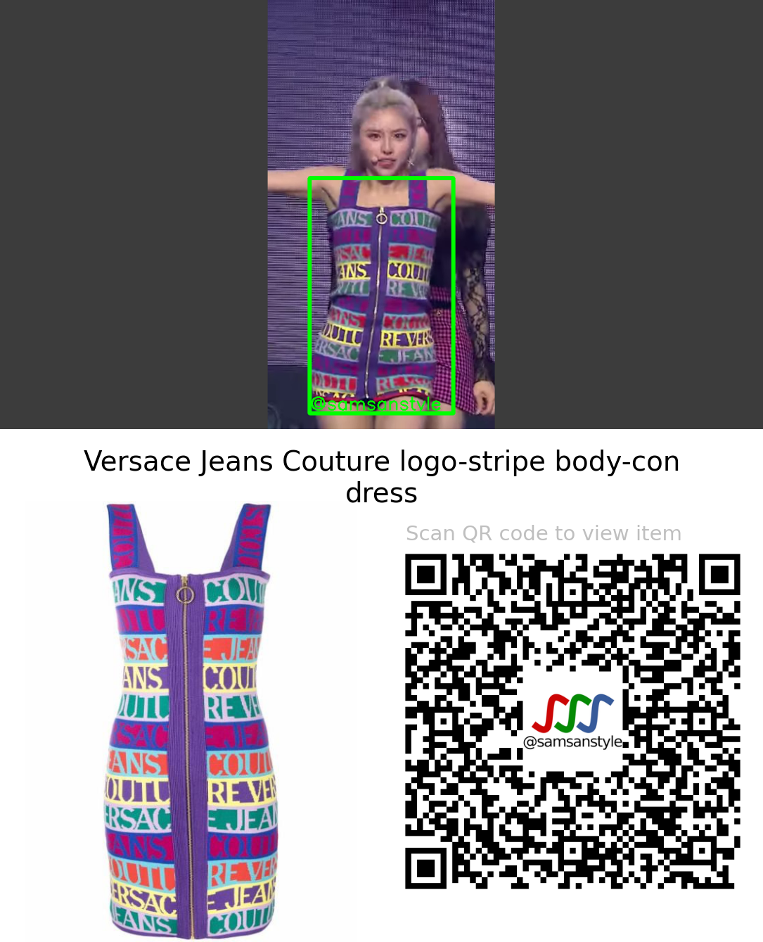 Rocking Doll Juri | Rocking doll MBC M Show Champion | Versace Jeans Couture logo-stripe body-con dress