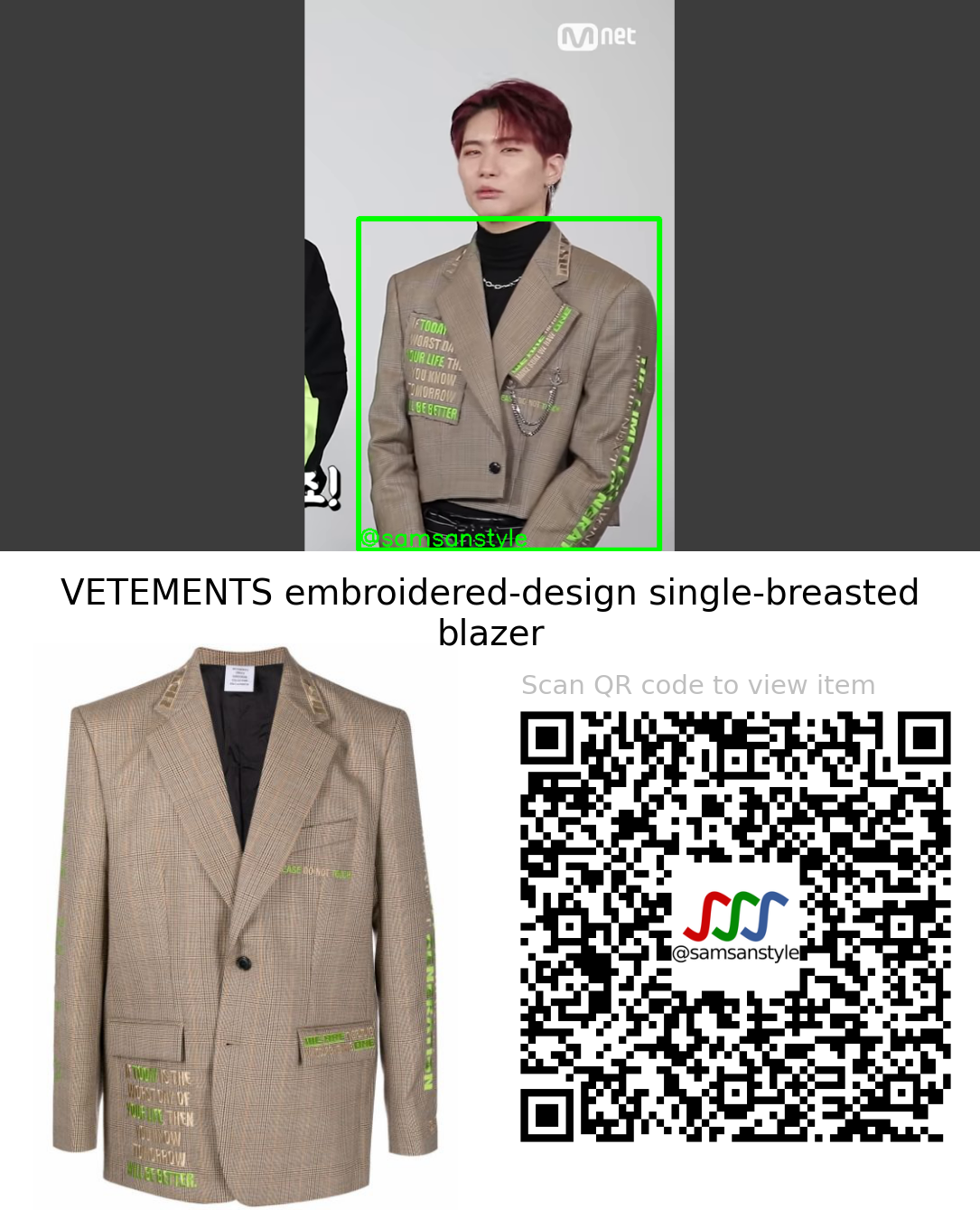 VICTON Seungsik | Shooting Chronograph Mnet M Countdown | VETEMENTS embroidered-design single-breasted blazer