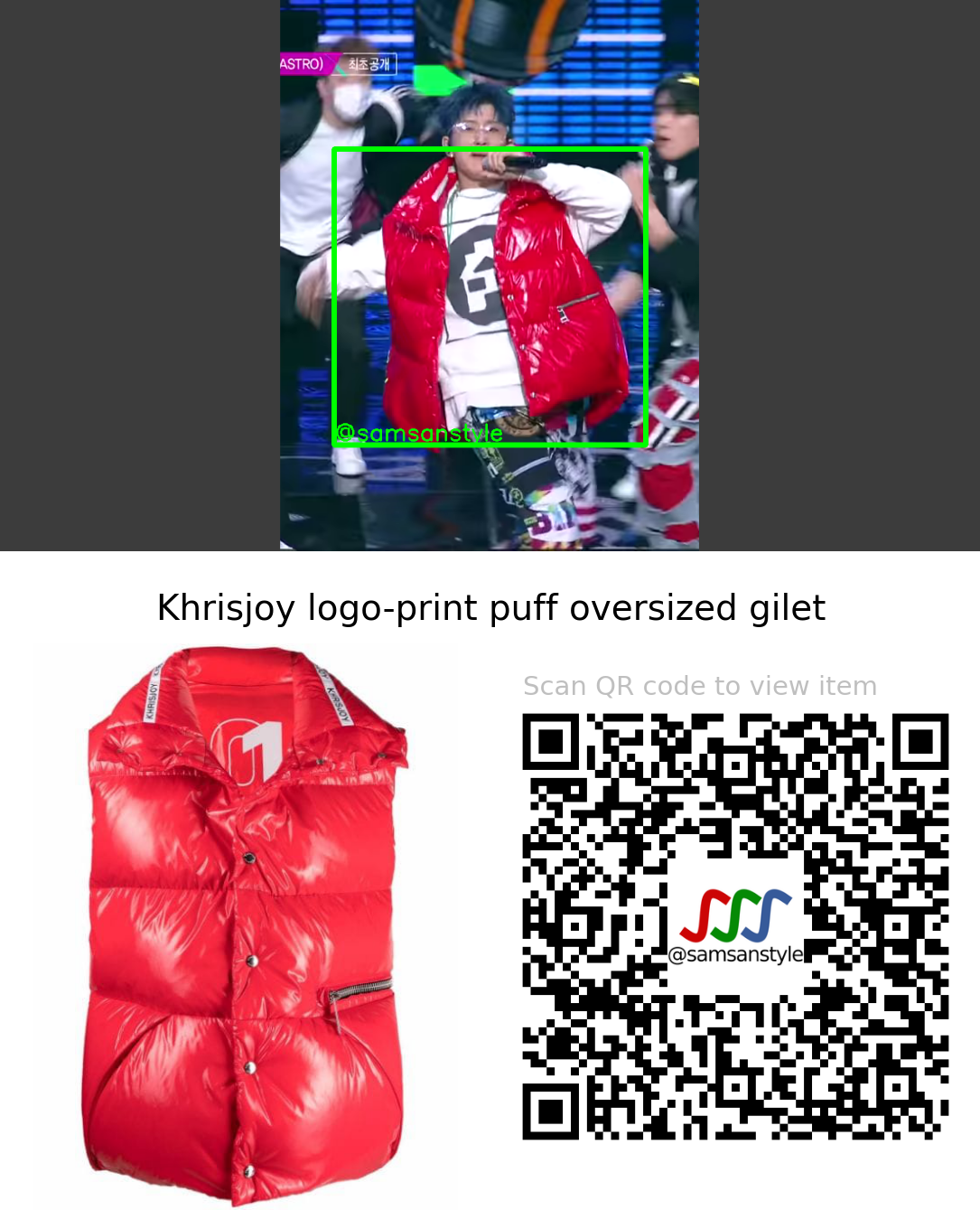 ASTRO JinJin | Just Breath KBS Music Bank | Khrisjoy logo-print puff oversized gilet