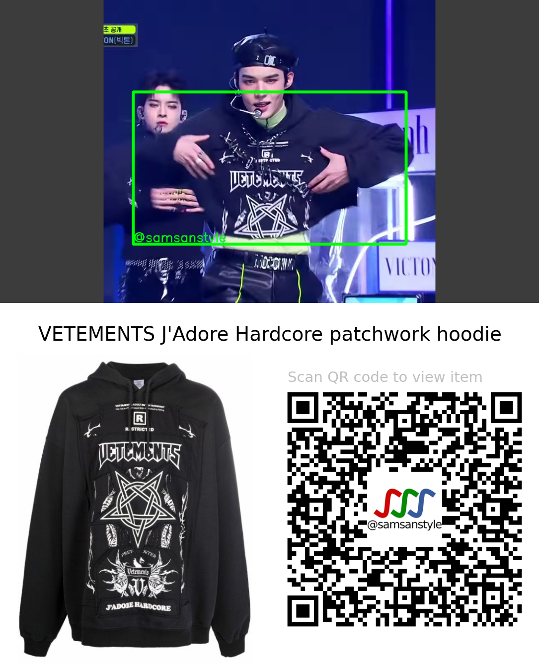 VICTON Sejun | Chronograph Mnet M Countdown | VETEMENTS J’Adore Hardcore patchwork hoodie