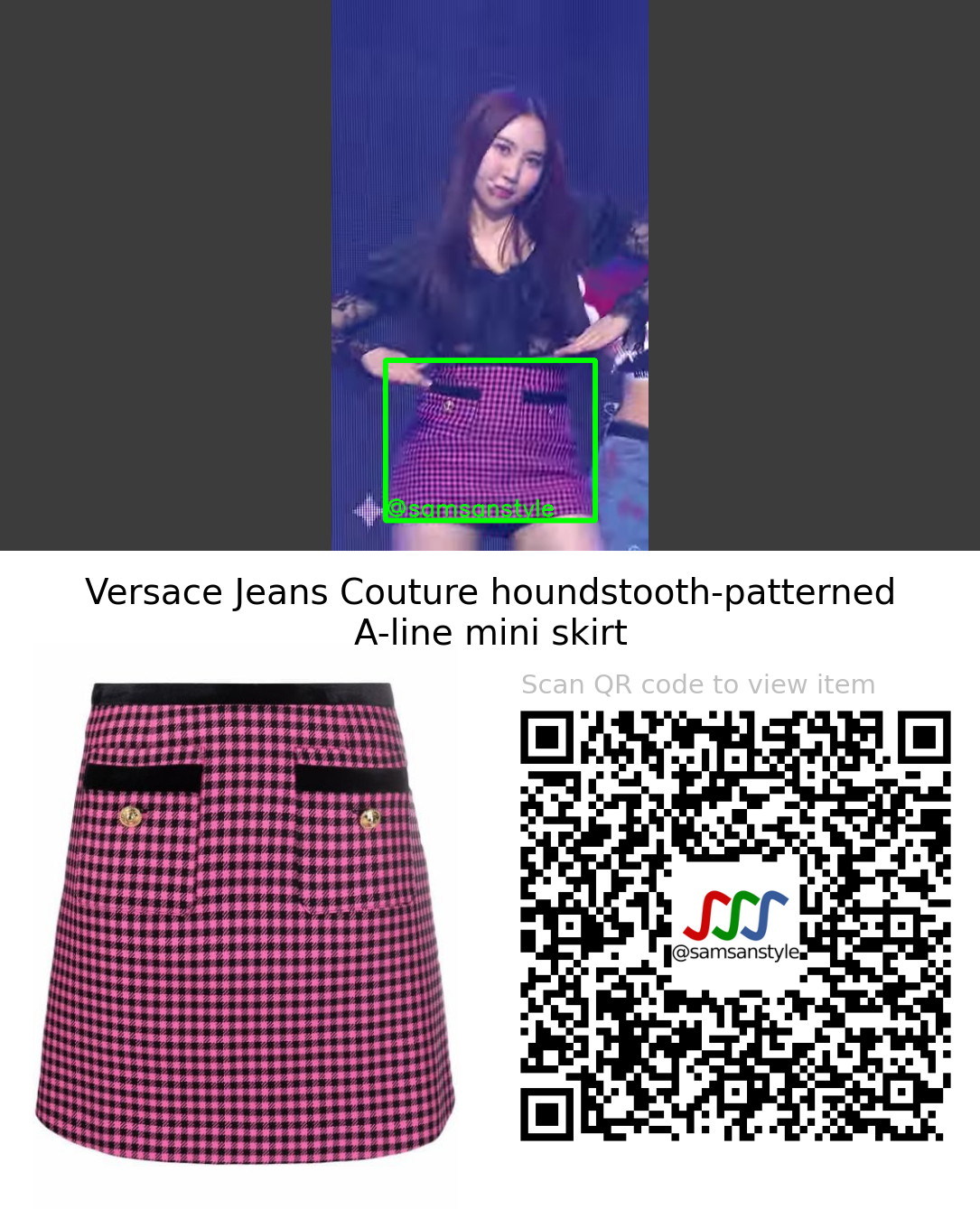 Rocking Doll Rena | Rocking doll MBC M Show Champion | Versace Jeans Couture houndstooth-patterned A-line mini skirt