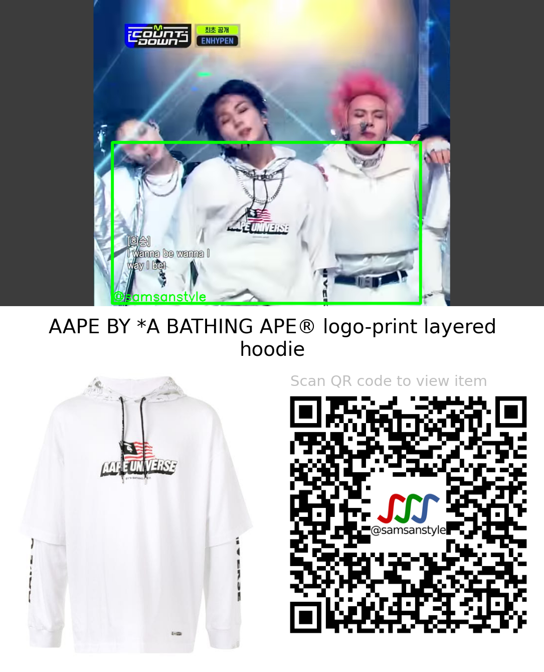 ENHYPEN Jungwon | Blessed-Cursed Mnet M Countdown | AAPE BY *A BATHING APE logo-print layered hoodie