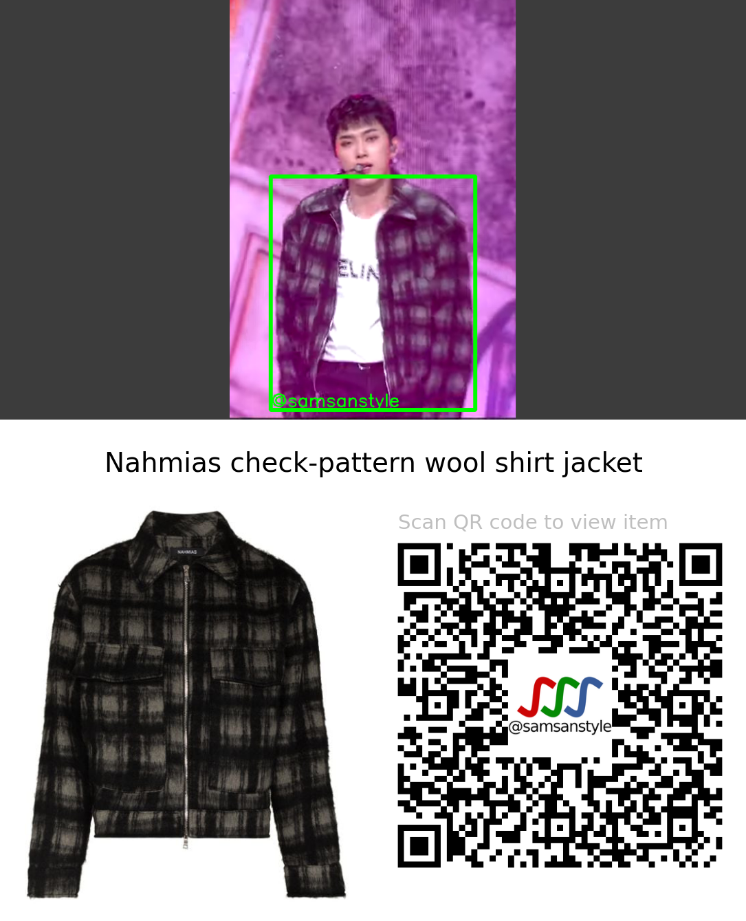 OMEGA X Jaehan | LOVE ME LIKE KBS Music Bank | Nahmias check-pattern wool shirt jacket