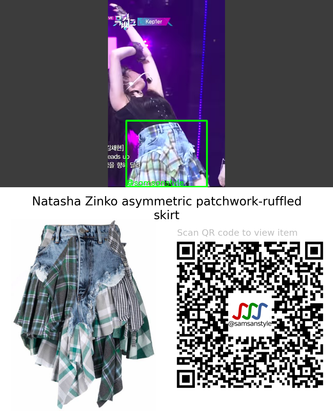 Kep1er Yeseo | WA DA DA KBS Music Bank | Natasha Zinko asymmetric patchwork-ruffled skirt 