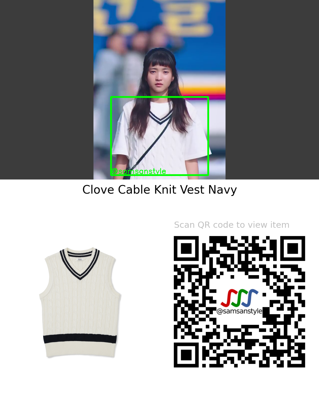 Kim Taeri | Twenty-Five Twenty-One E06 | Clove Cable Knit Vest Navy