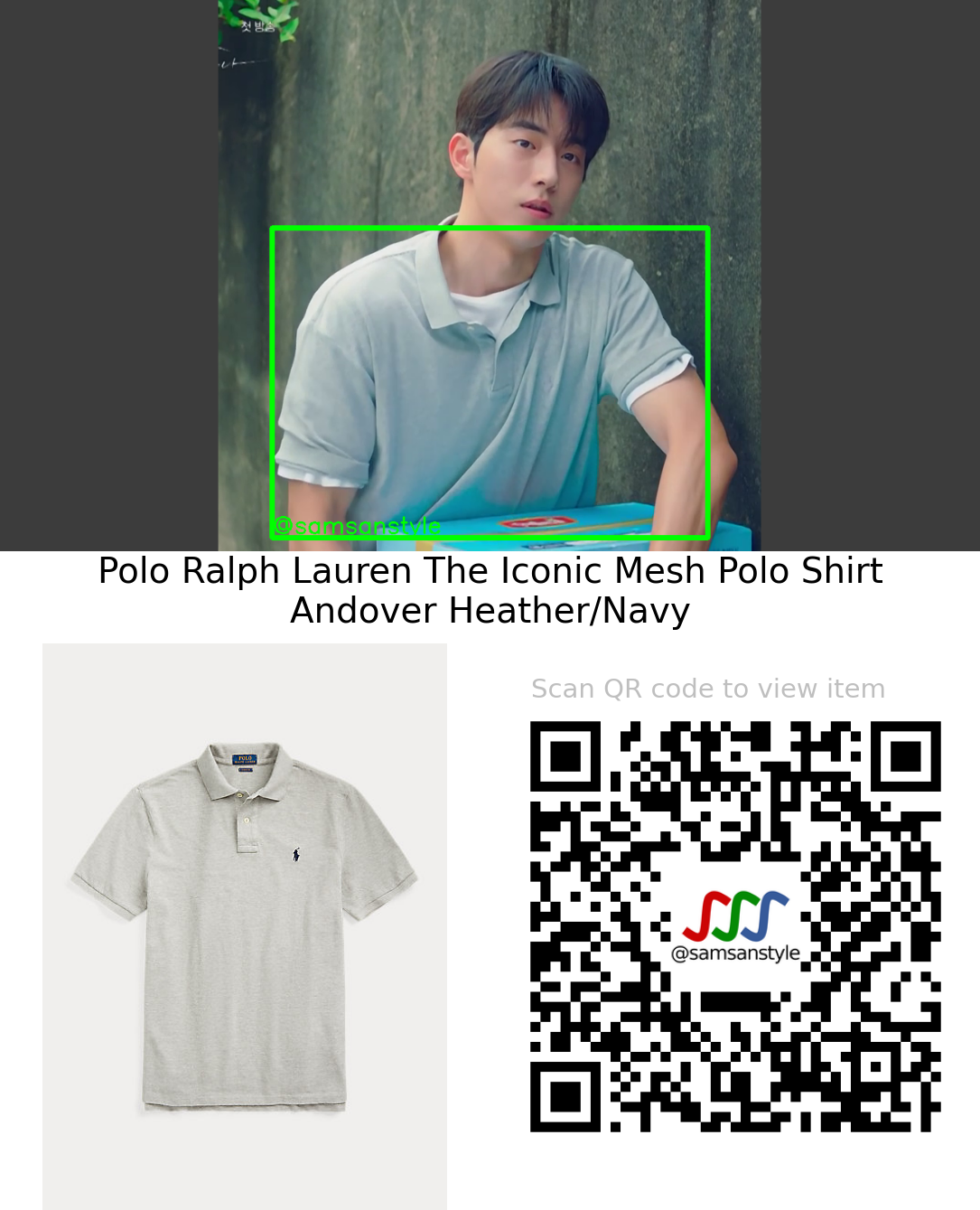 Nam Joohyuk | Twenty-Five Twenty-One E01 | Polo Ralph Lauren The Iconic Mesh Polo Shirt Andover Heather/Navy