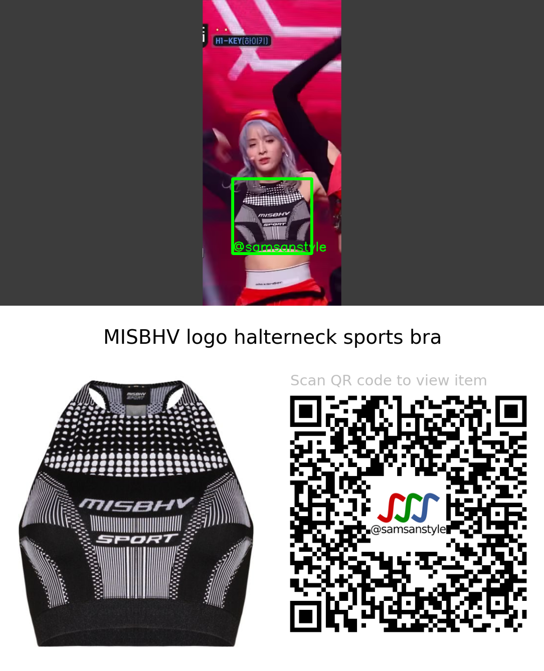 H1-KEY Sitala | ATHLETIC GIRL Mnet M Countdown | MISBHV logo halterneck sports bra