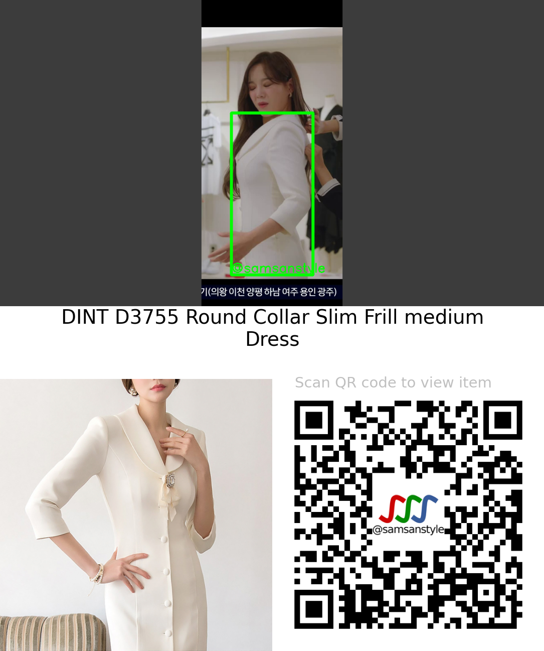 Kim Sejeong | Business Proposal E04 | DINT D3755 Round Collar Slim Frill medium Dress